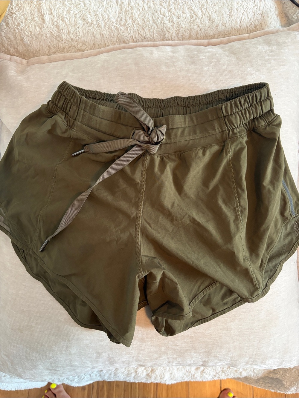 Olive Lululemon Women's Athletic Drawstring Shorts